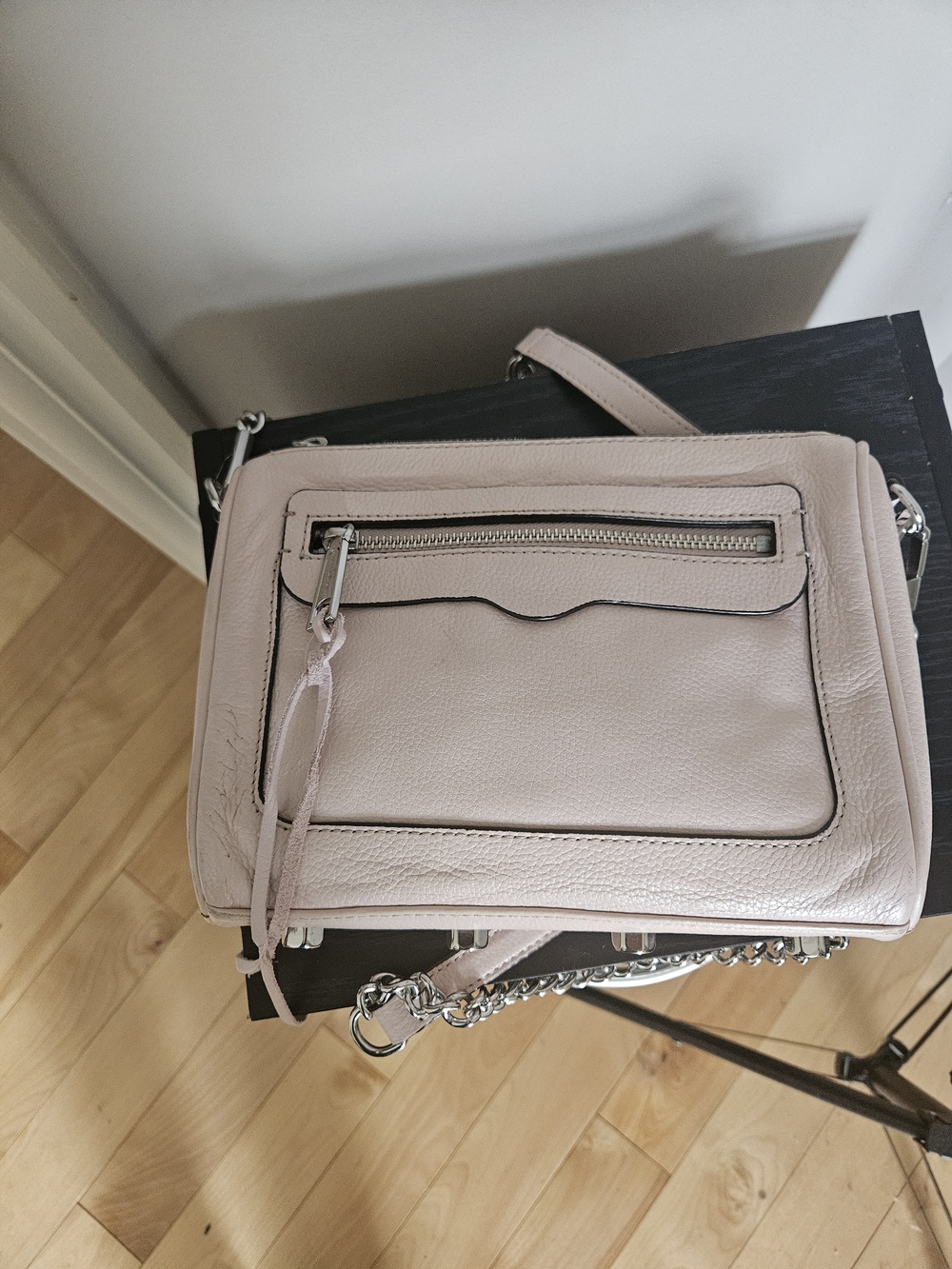 Rebecca Minkoff Pale Blush Leather Crossbody with Silver Hardware